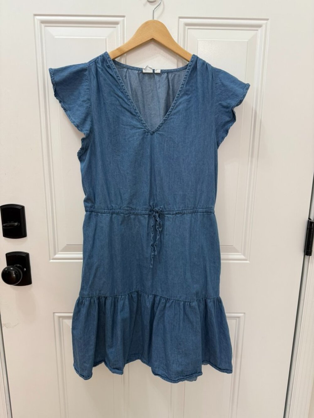 Gap Chambray Denim Flutter Sleeve Dress Size Small